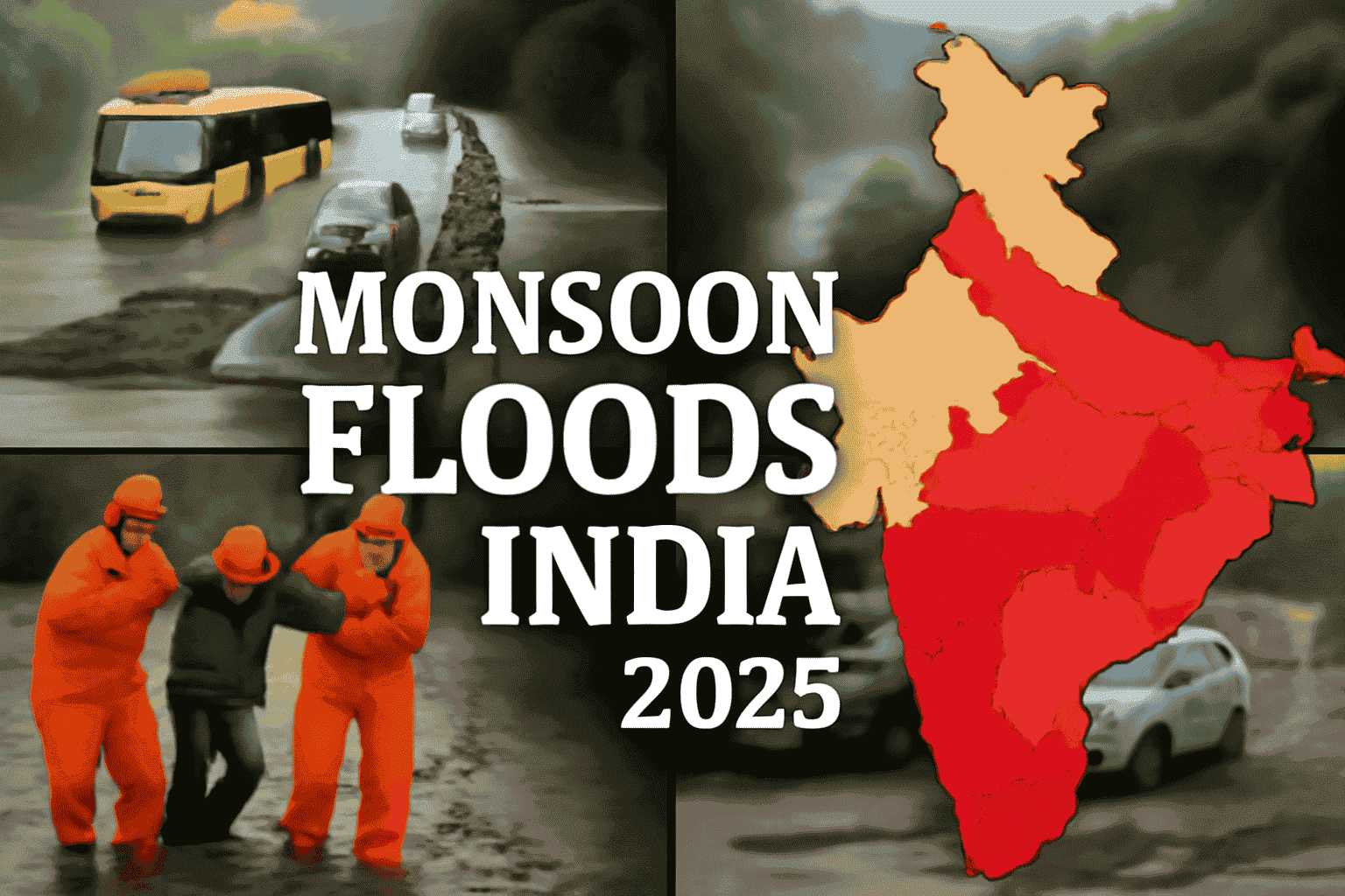 monsoon floods india 2025 delhi ncr punjab kashmir gujarat disaster